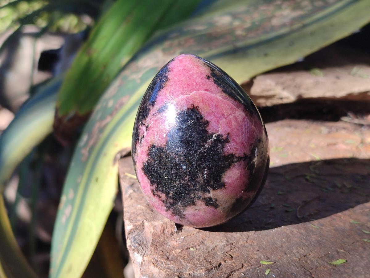 Polished Rhodonite Gemstone Eggs x 6 From Ambindavato, Madagascar - Toprock Gemstones and Minerals 