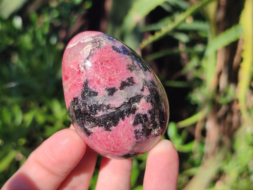 Polished Rhodonite Gemstone Eggs x 6 From Ambindavato, Madagascar - Toprock Gemstones and Minerals 