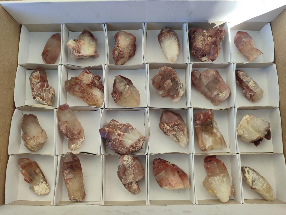 Natural Red Hematoid Quartz Crystals x 24 From Karoi, Zimbabwe - Toprock Gemstones and Minerals 