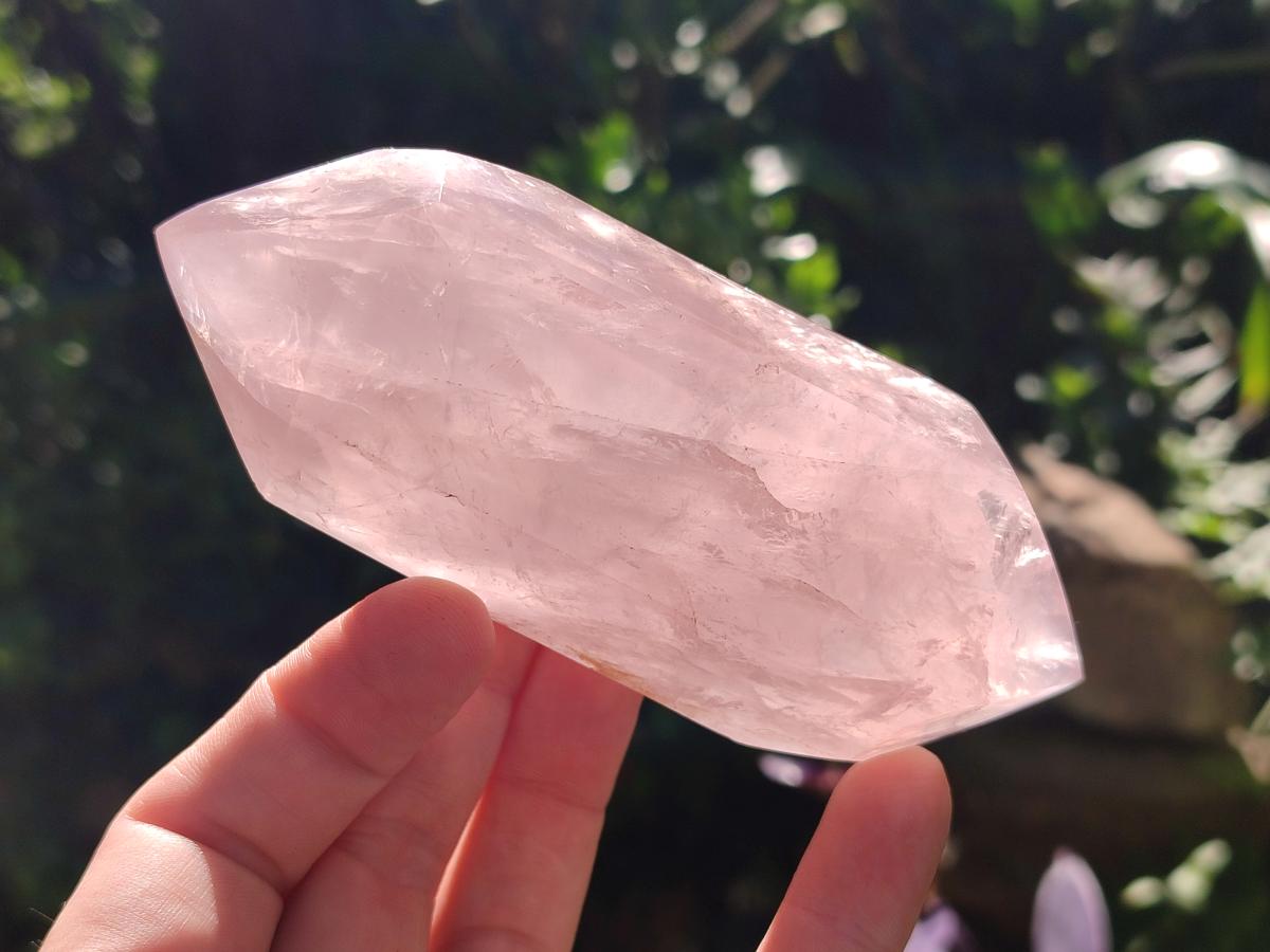 Polished Double Terminated Gemmy Rose Quartz Crystals x 6 From Madagascar - Toprock Gemstones and Minerals 