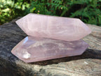 Polished Double Terminated Gemmy Rose Quartz Crystals x 6 From Madagascar - Toprock Gemstones and Minerals 