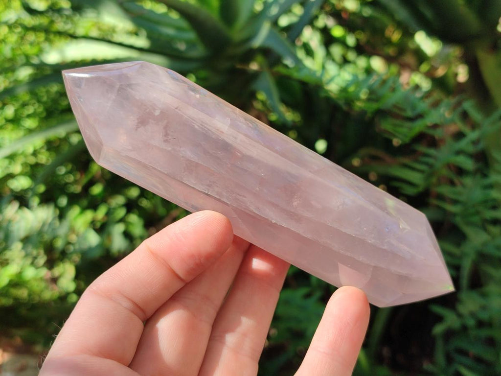 Polished Double Terminated Gemmy Rose Quartz Crystals x 6 From Madagascar - Toprock Gemstones and Minerals 