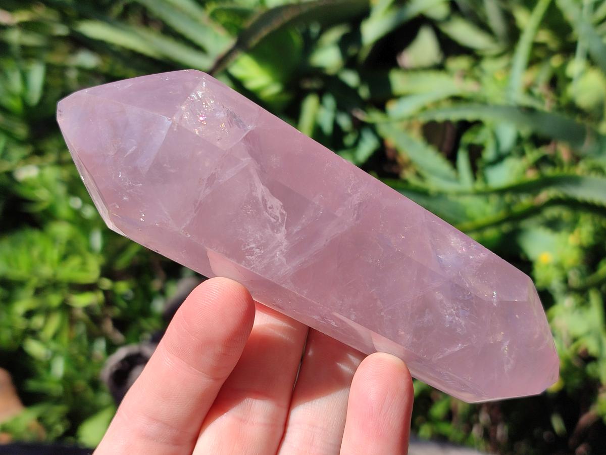 Polished Double Terminated Gemmy Rose Quartz Crystals x 6 From Madagascar - Toprock Gemstones and Minerals 