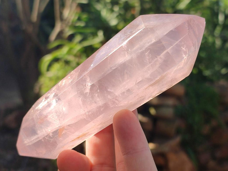 Polished Double Terminated Gemmy Rose Quartz Crystals x 6 From Madagascar - Toprock Gemstones and Minerals 