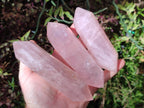 Polished Double Terminated Gemmy Rose Quartz Crystals x 6 From Madagascar - Toprock Gemstones and Minerals 