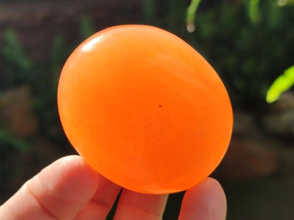 Polished Orange Twist Calcite Galets x 20 From Maevantanana, Madagascar - Toprock Gemstones and Minerals 
