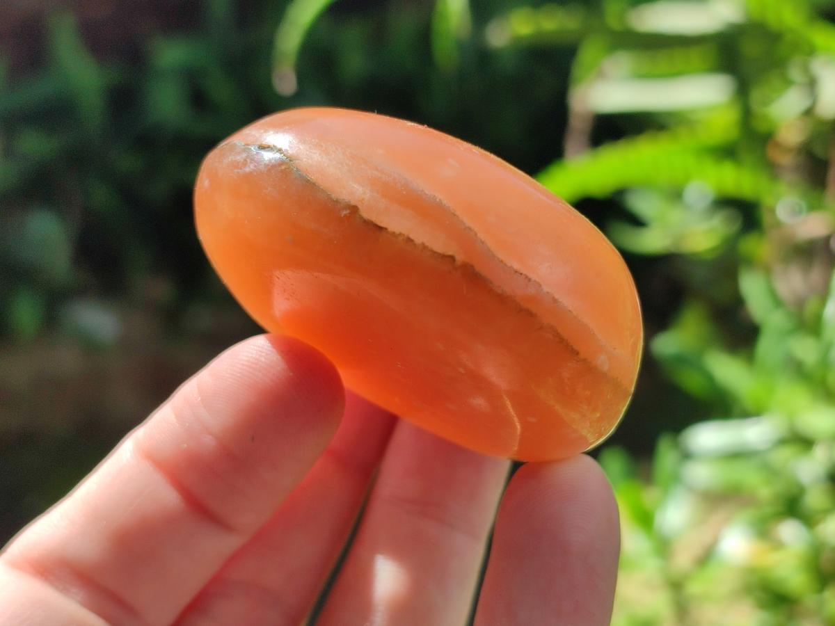 Polished Orange Twist Calcite Galets x 20 From Maevantanana, Madagascar - Toprock Gemstones and Minerals 