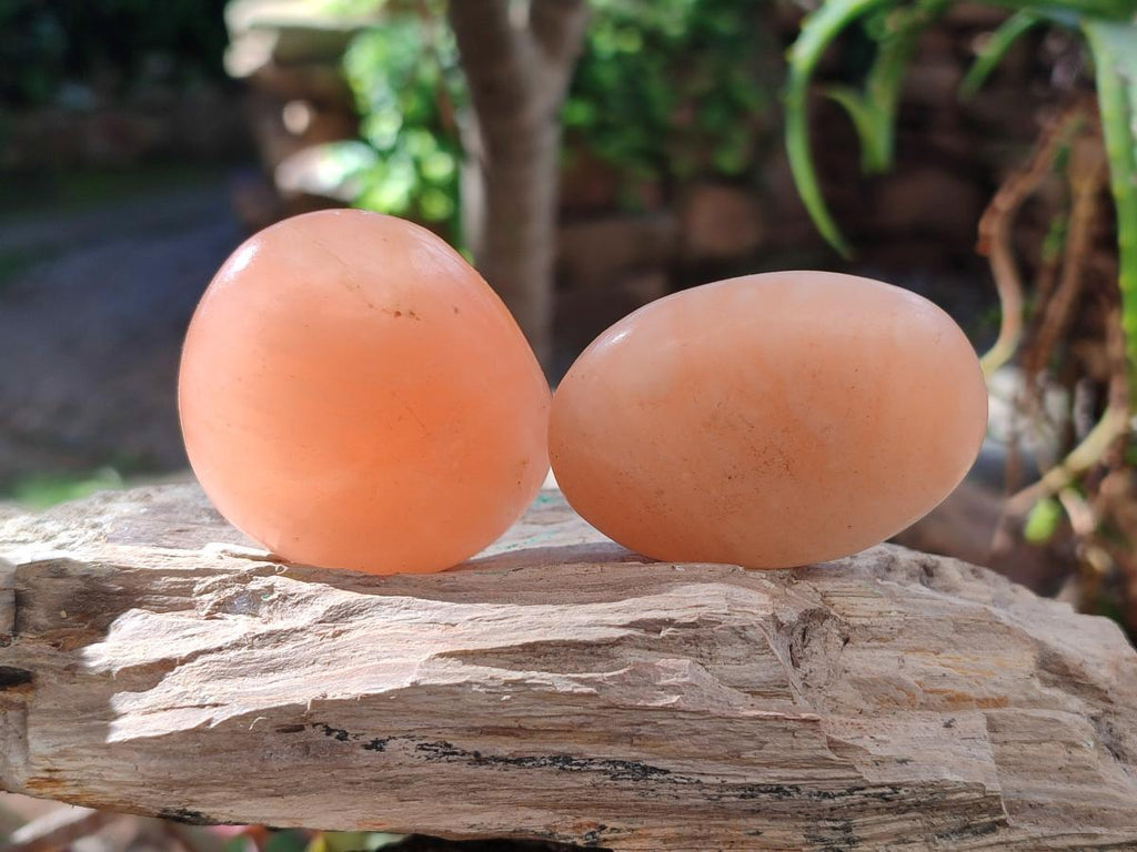 Polished Orange Twist Calcite Galets x 20 From Maevantanana, Madagascar - Toprock Gemstones and Minerals 
