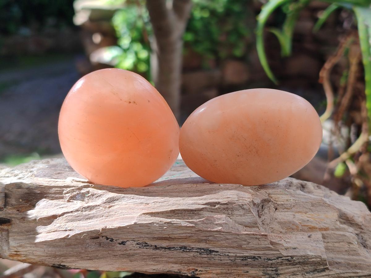Polished Orange Twist Calcite Galets x 20 From Maevantanana, Madagascar - Toprock Gemstones and Minerals 