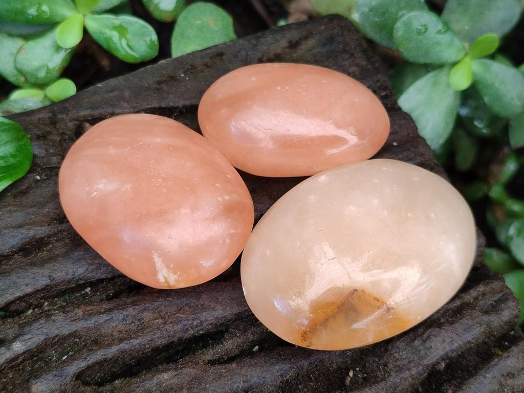Polished Orange Twist Calcite Galets x 20 From Maevantanana, Madagascar - Toprock Gemstones and Minerals 