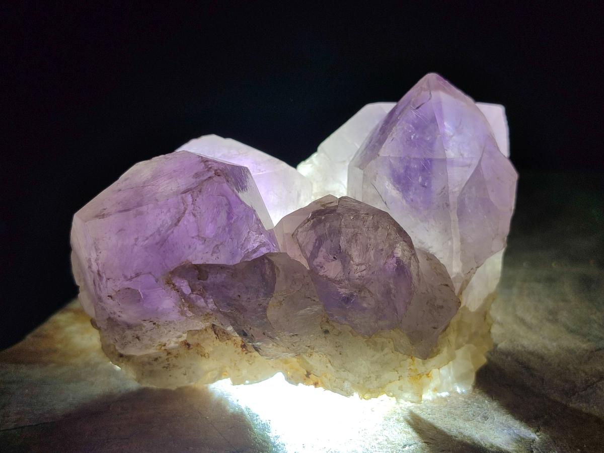 Natural Jacaranda Amethyst Clusters x 3 From Mumbwa, Zambia - Toprock Gemstones and Minerals 