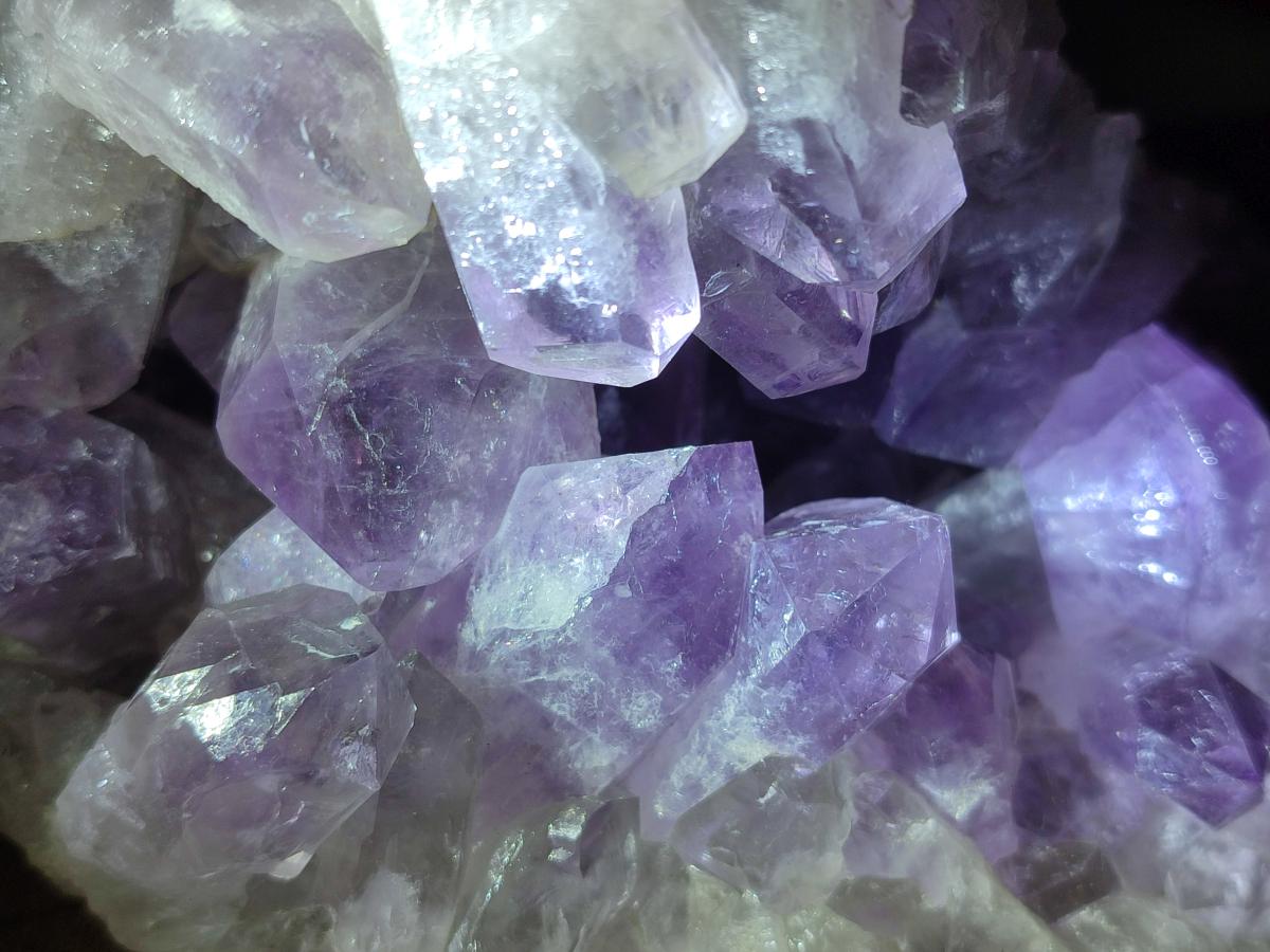 Natural Jacaranda Amethyst Clusters x 3 From Mumbwa, Zambia - Toprock Gemstones and Minerals 