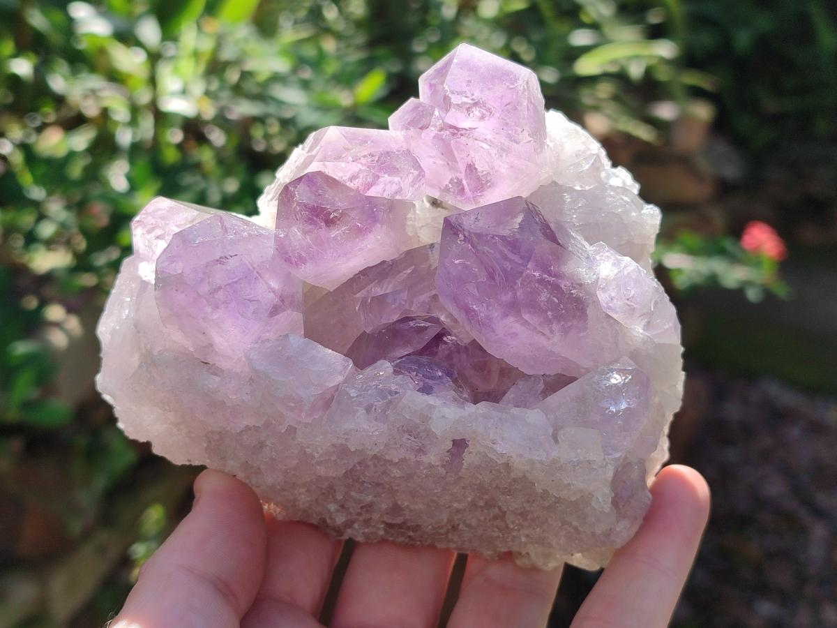 Natural Jacaranda Amethyst Clusters x 3 From Mumbwa, Zambia - Toprock Gemstones and Minerals 
