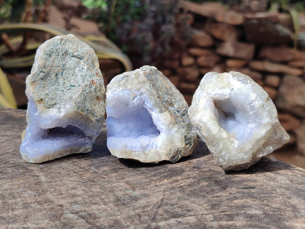 Natural Blue Lace Agate Geode Specimens x 12 From Nsanje, Malawi - Toprock Gemstones and Minerals 