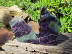 Polished Watermelon Fluorite Slices x 7 From Uis, Namibia - Toprock Gemstones and Minerals 