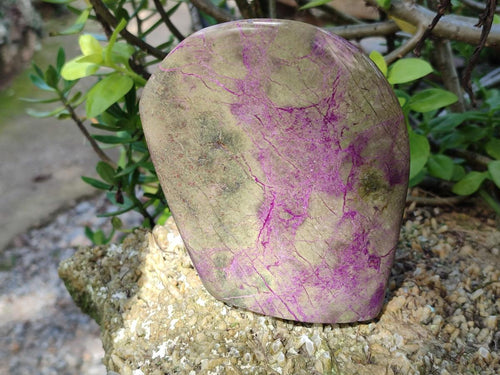 Polished Stichtite Standing Display Piece x 2 From Barberton, South Africa - Toprock Gemstones and Minerals 