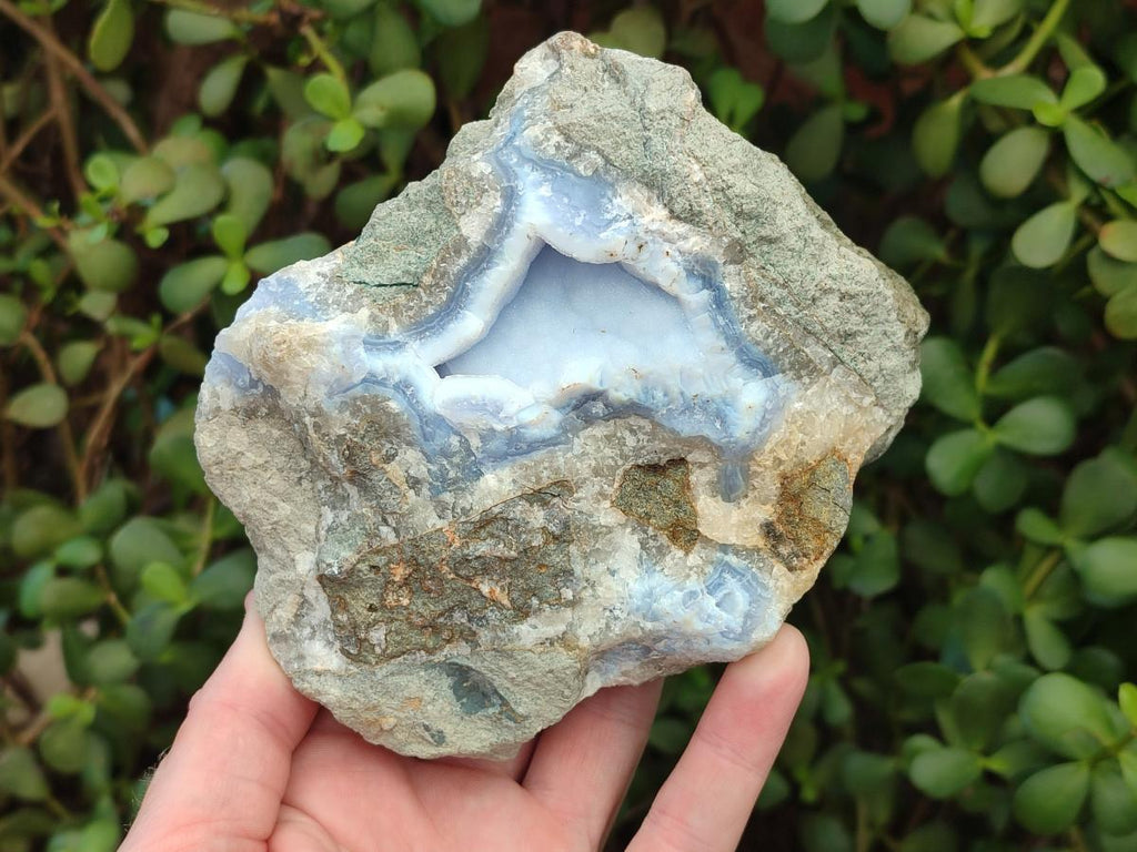 Natural Blue Lace Agate Geode Specimens x 3 From Nsanje, Malawi - Toprock Gemstones and Minerals 