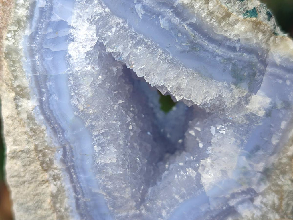 Natural Blue Lace Agate Geode Specimens x 3 From Nsanje, Malawi - Toprock Gemstones and Minerals 