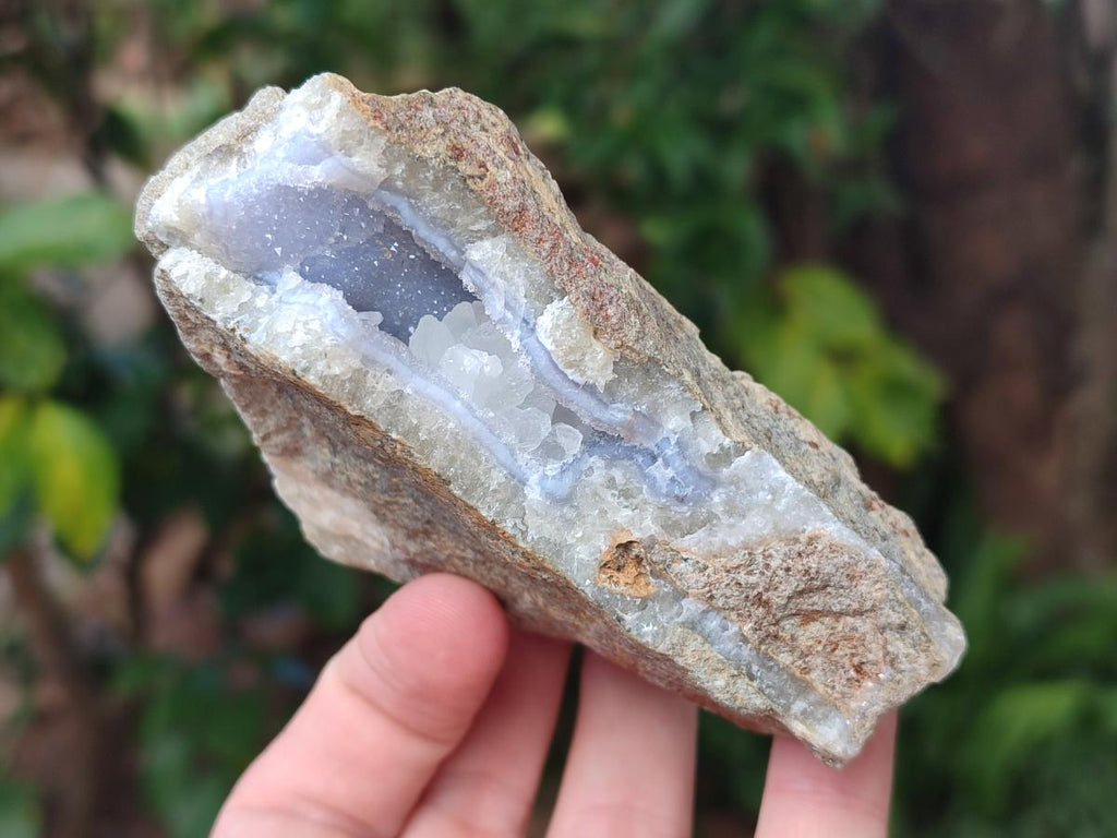 Natural Blue Lace Agate Geode Specimens x 3 From Nsanje, Malawi - Toprock Gemstones and Minerals 