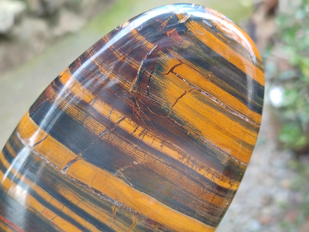 Polished Banded Tiger Iron Standing Display Pieces x 2 From South Africa - Toprock Gemstones and Minerals 