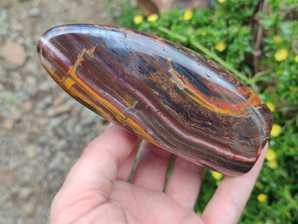 Polished Banded Tiger Iron Standing Display Pieces x 2 From South Africa - Toprock Gemstones and Minerals 