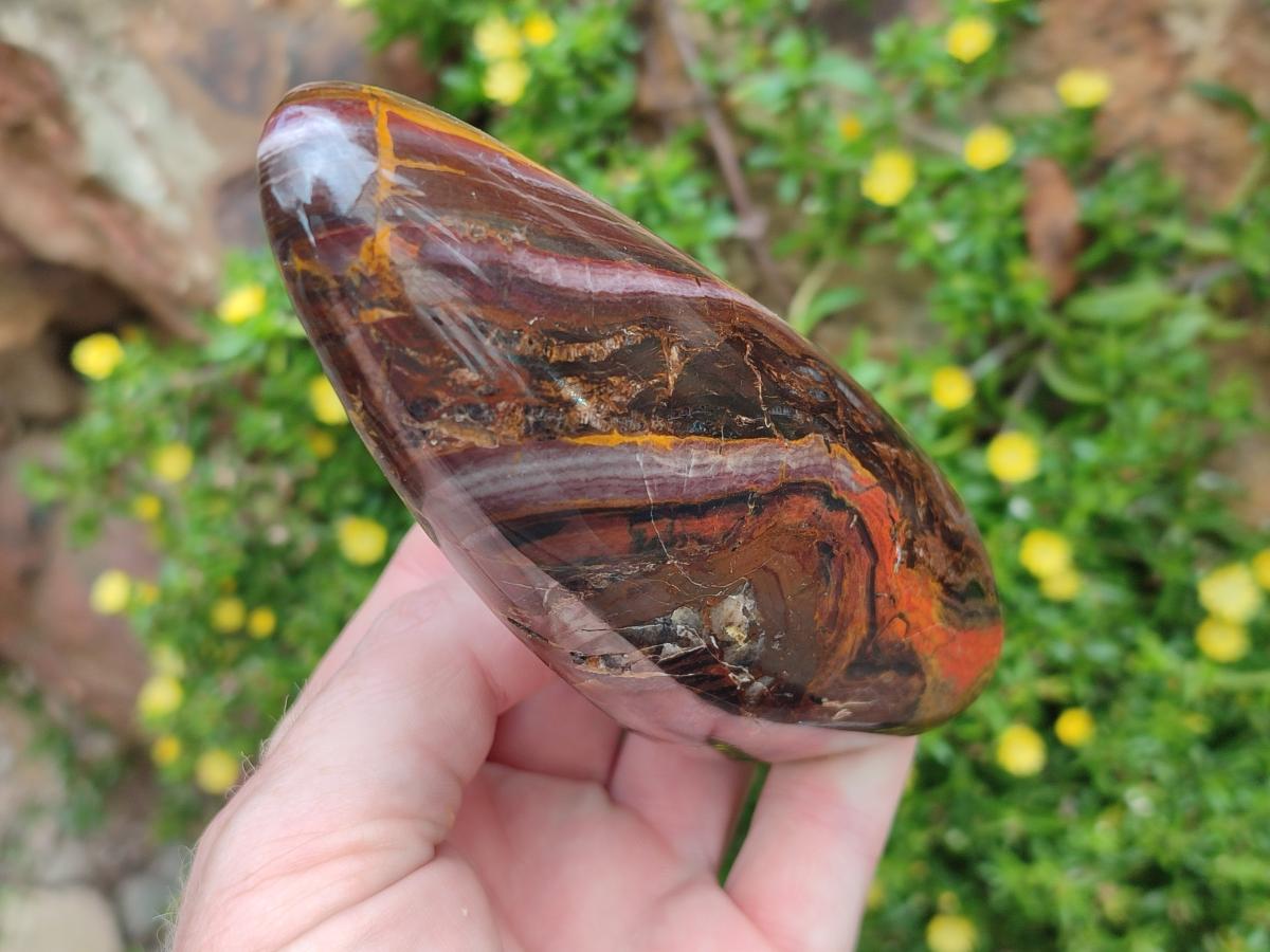 Polished Banded Tiger Iron Standing Display Pieces x 2 From South Africa - Toprock Gemstones and Minerals 