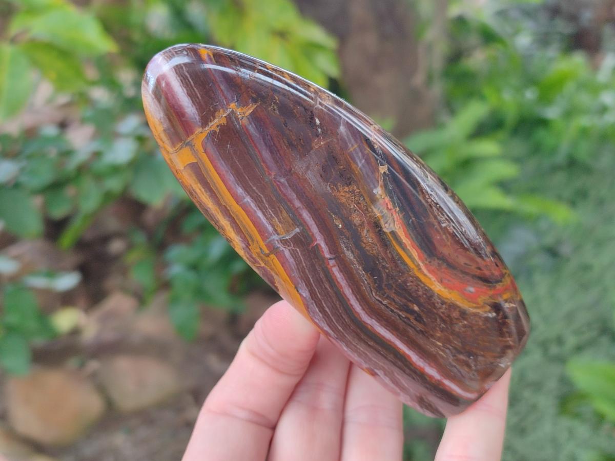 Polished Banded Tiger Iron Standing Display Pieces x 2 From South Africa - Toprock Gemstones and Minerals 