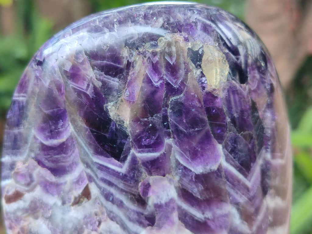 Polished Chevron Amethyst Standing Display Piece x 1 From Zambia - Toprock Gemstones and Minerals 