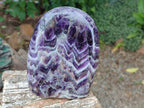 Polished Chevron Amethyst Standing Display Piece x 1 From Zambia - Toprock Gemstones and Minerals 