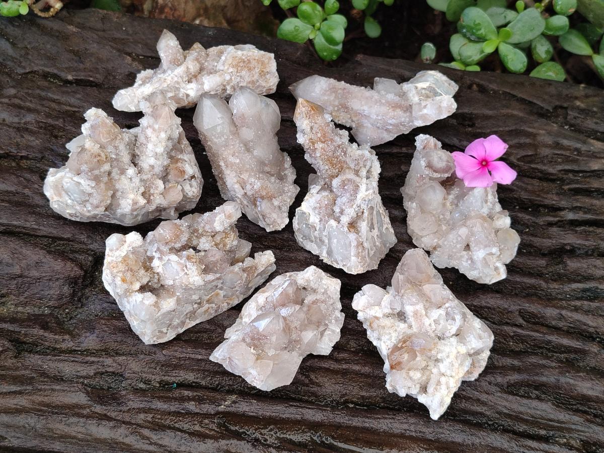 Natural Limonite Tinted Smokey Spirit Quartz Clusters x 12 From Boekenhouthoek, South Africa - Toprock Gemstones and Minerals 