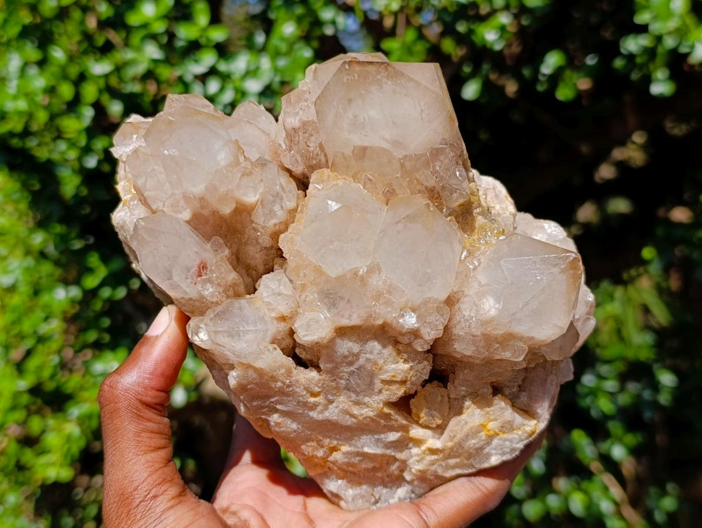 Natural Large Cascading White Phantom Smokey Luena Quartz Cluster x 1 From Luena, Congo - Toprock Gemstones and Minerals 