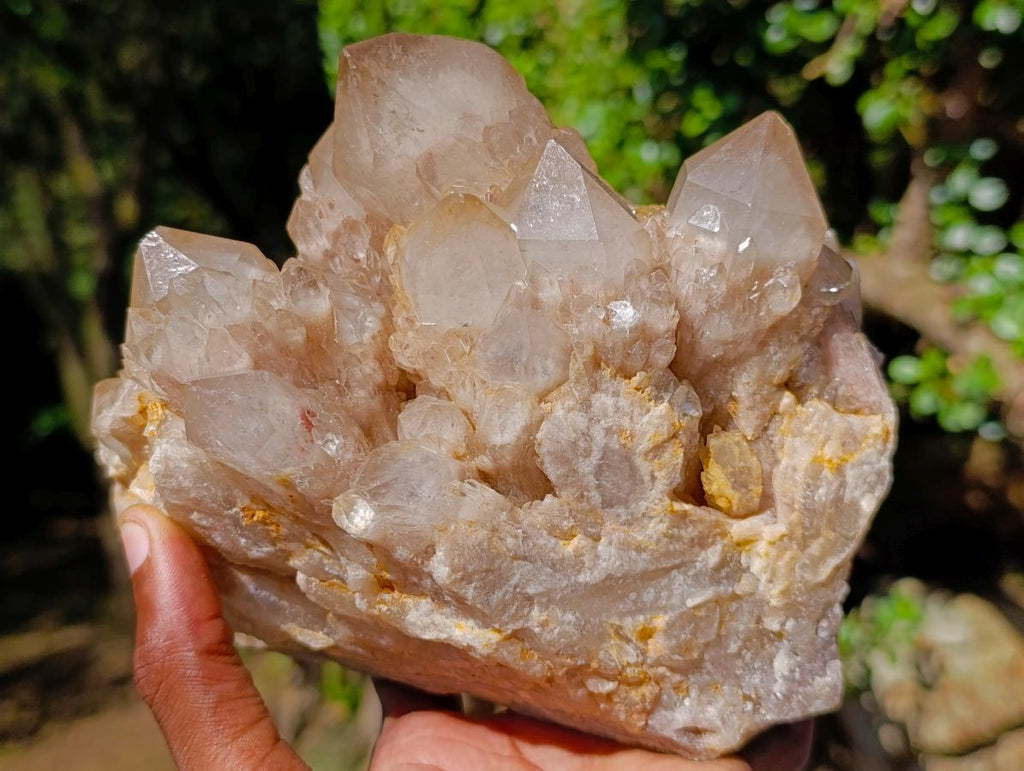 Natural Large Cascading White Phantom Smokey Luena Quartz Cluster x 1 From Luena, Congo - Toprock Gemstones and Minerals 