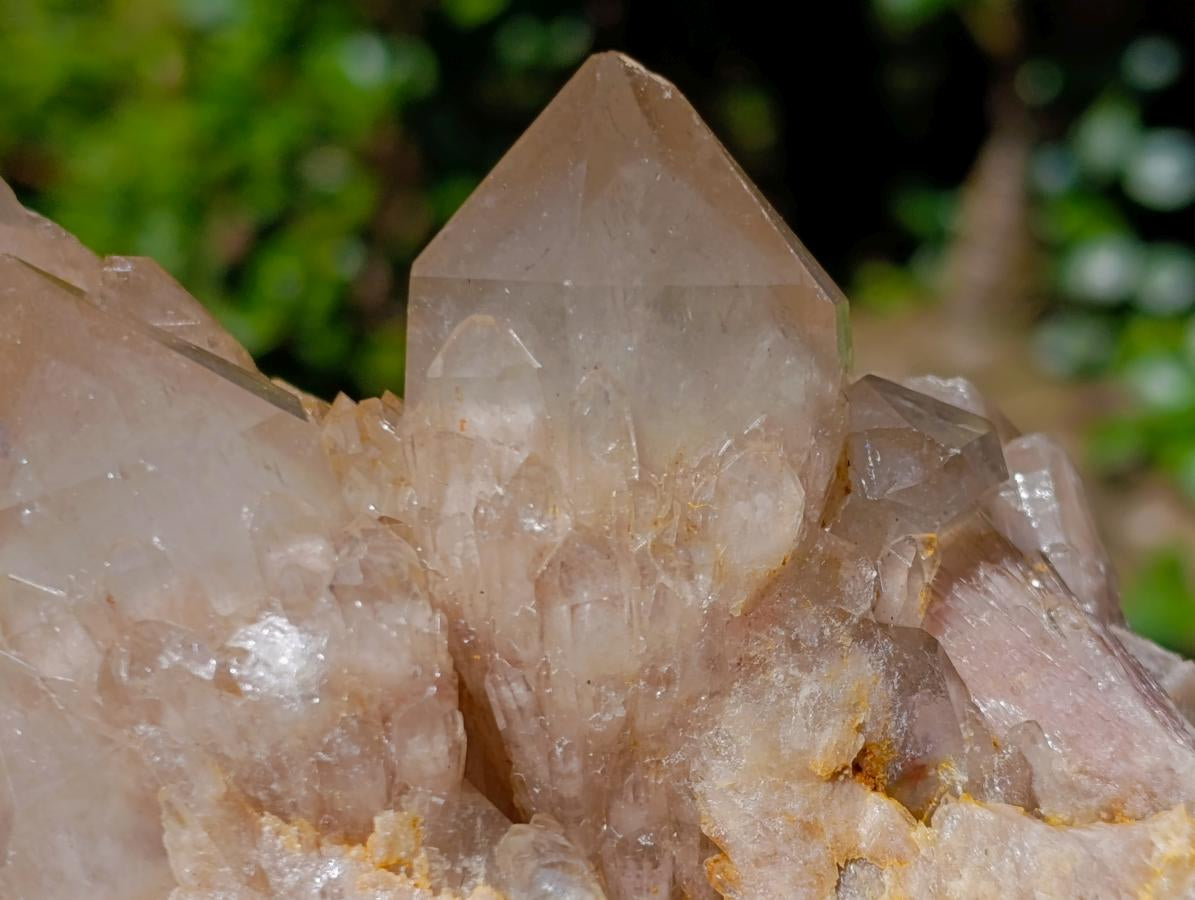 Natural Large Cascading White Phantom Smokey Luena Quartz Cluster x 1 From Luena, Congo - Toprock Gemstones and Minerals 