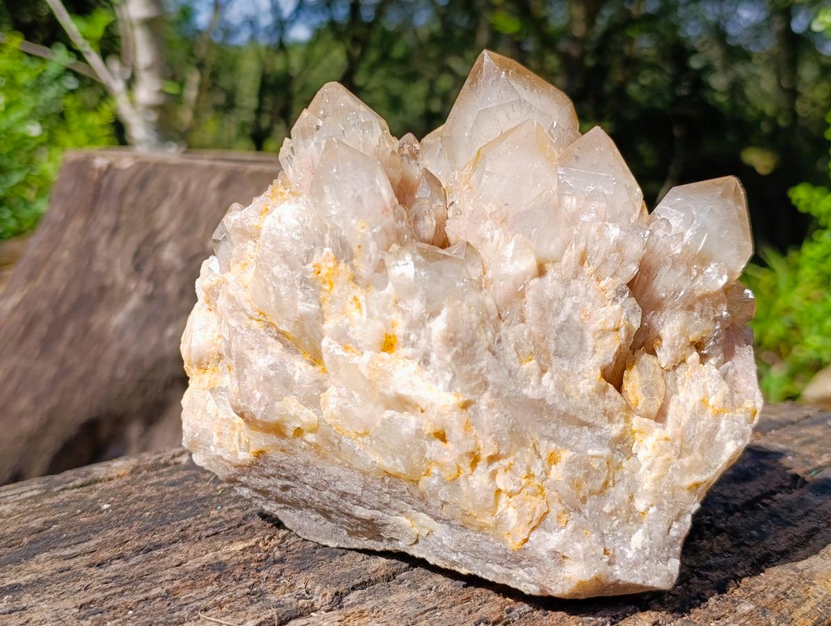 Natural Large Cascading White Phantom Smokey Luena Quartz Cluster x 1 From Luena, Congo - Toprock Gemstones and Minerals 