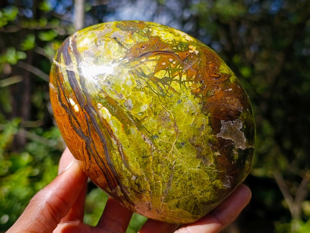 Polished Green Opal Standing Display Pieces x 3 From Betroka, Madagascar - Toprock Gemstones and Minerals 