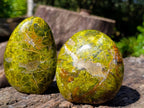 Polished Green Opal Standing Display Pieces x 3 From Betroka, Madagascar - Toprock Gemstones and Minerals 