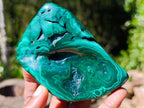 Polished Flower Banded Malachite Free Forms x 4 From Congo - Toprock Gemstones and Minerals 