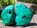 Polished Flower Banded Malachite Free Forms x 4 From Congo - Toprock Gemstones and Minerals 