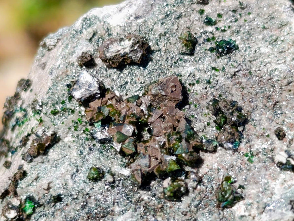 Natural Libethenite Crystals on Dolomite Matrix Specimens x 6 From Shituru, Congo - Toprock Gemstones and Minerals 