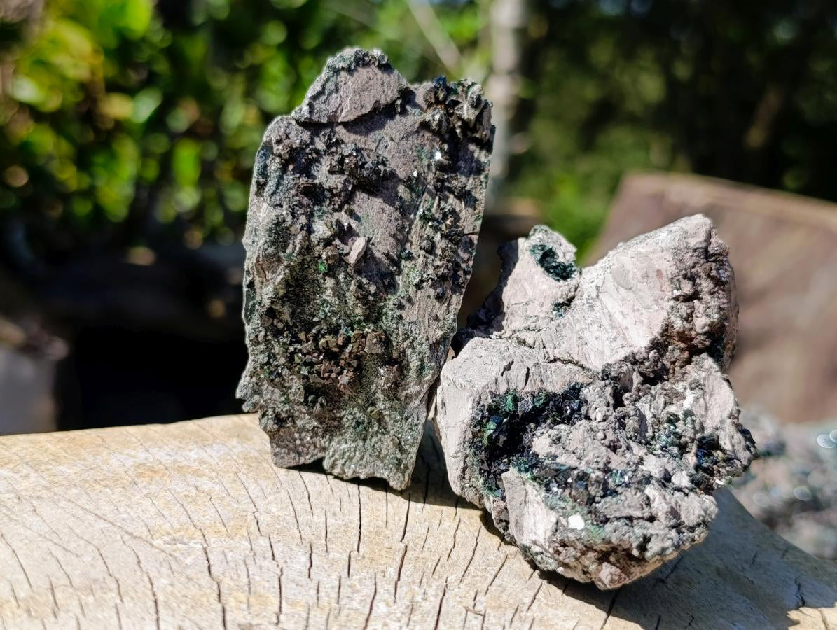 Natural Libethenite Crystals on Dolomite Matrix Specimens x 6 From Shituru, Congo - Toprock Gemstones and Minerals 