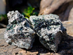 Natural Libethenite Crystals on Dolomite Matrix Specimens x 6 From Shituru, Congo - Toprock Gemstones and Minerals 
