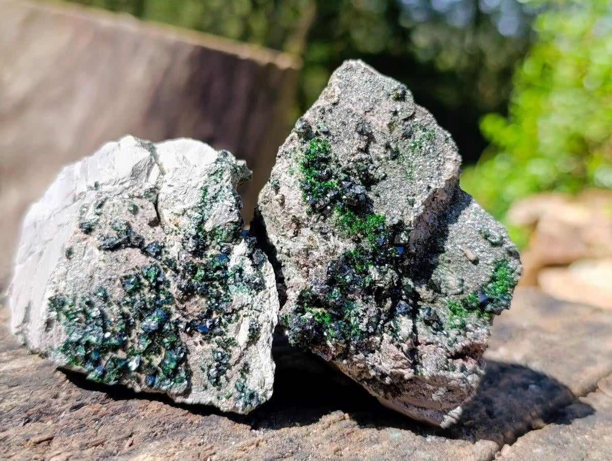 Natural Libethenite Crystals on Dolomite Matrix Specimens x 6 From Shituru, Congo - Toprock Gemstones and Minerals 