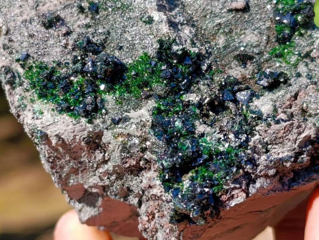 Natural Libethenite Crystals on Dolomite Matrix Specimens x 6 From Shituru, Congo - Toprock Gemstones and Minerals 