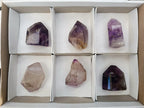 Polished Smokey Window Amethyst Crystals x 6 From Akansobe, Madagascar - Toprock Gemstones and Minerals 