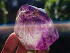 Polished Smokey Window Amethyst Crystals x 6 From Akansobe, Madagascar - Toprock Gemstones and Minerals 
