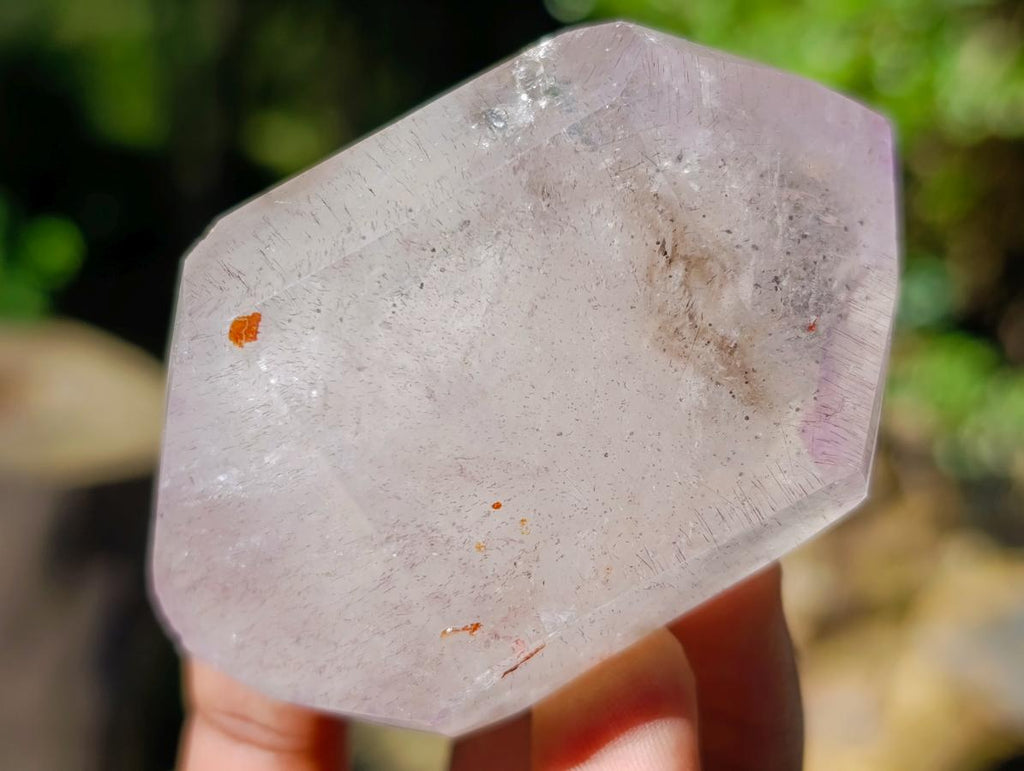Polished Smokey Window Amethyst Crystals x 6 From Akansobe, Madagascar - Toprock Gemstones and Minerals 