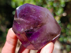 Polished Smokey Window Amethyst Crystals x 6 From Akansobe, Madagascar - Toprock Gemstones and Minerals 