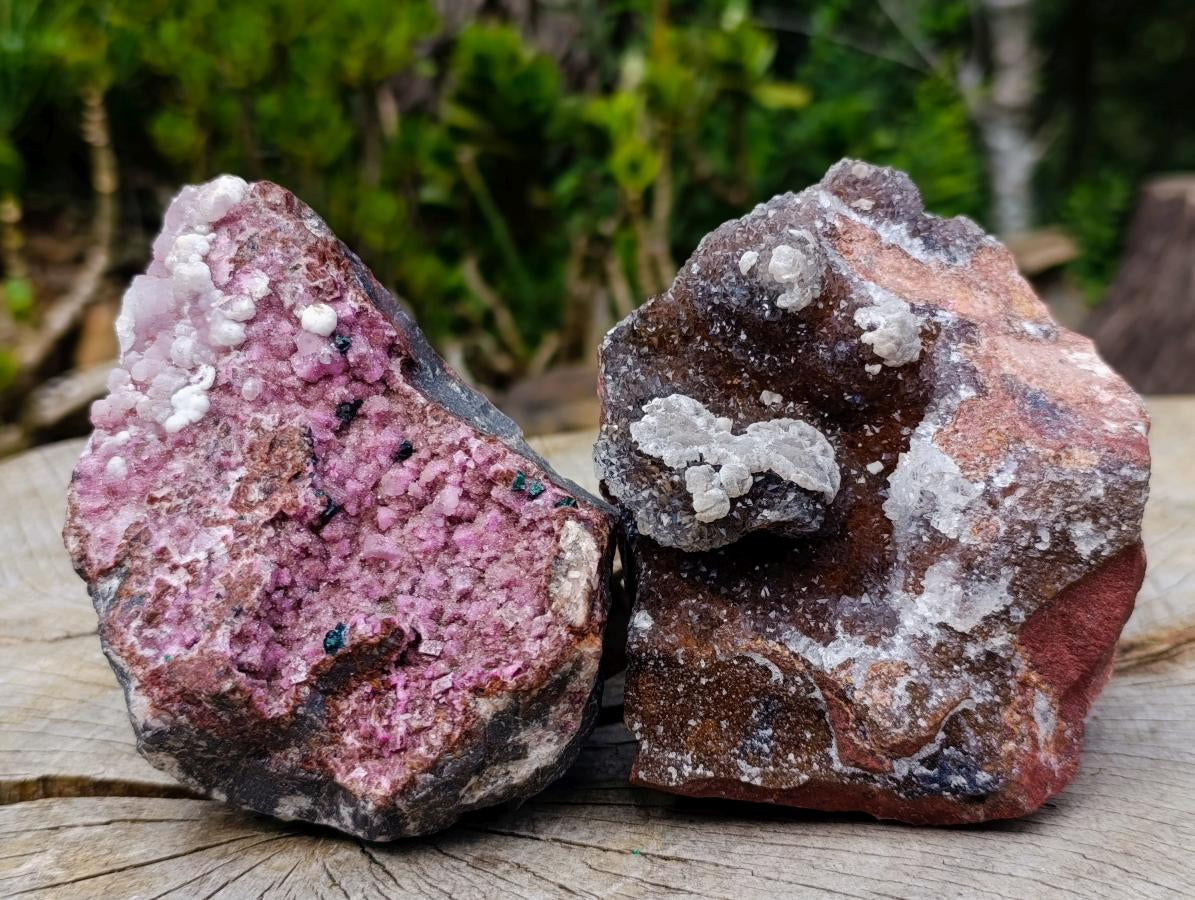 Natural Salrose Cobaltoan Dolomite Specimens with Associated Minerals x 4 From Kakanda, Congo - Toprock Gemstones and Minerals 