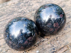 Polished Blue Iolite "Water Sapphire" Spheres x 2 From Madagascar - Toprock Gemstones and Minerals 