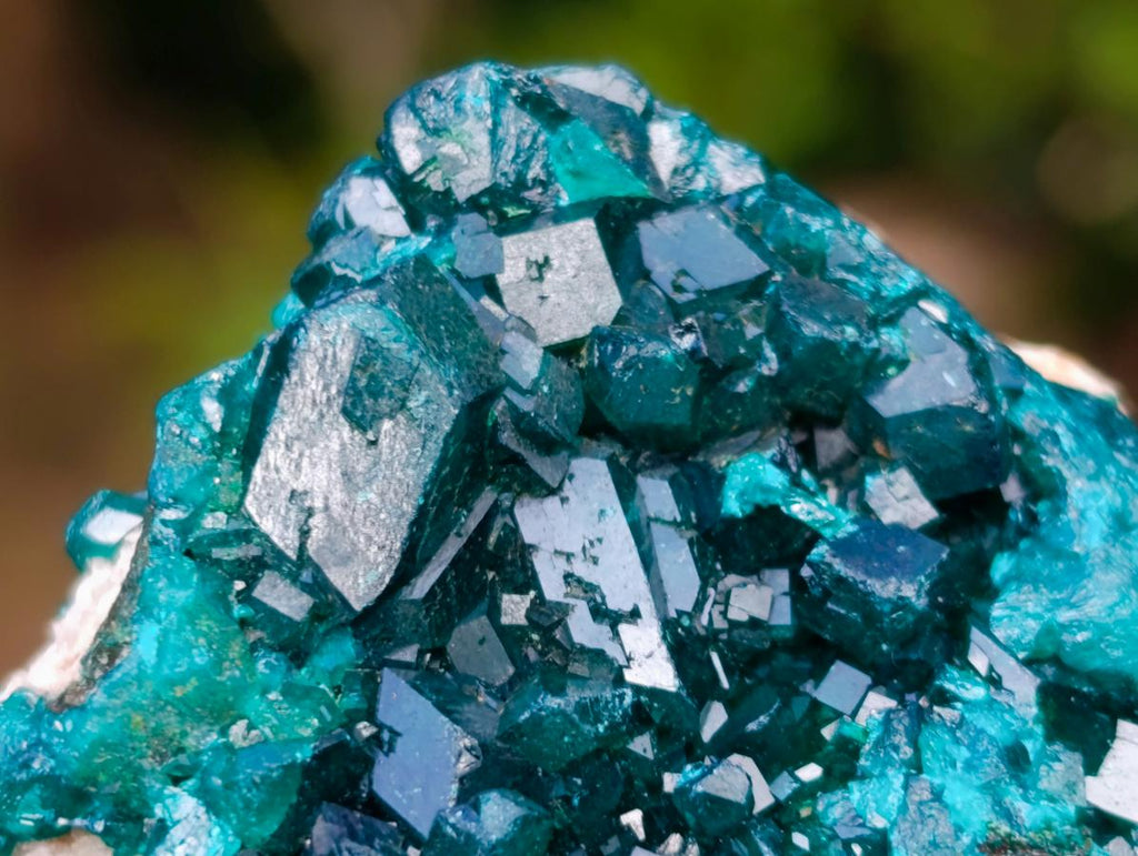 Natural Dioptase on Dolomite Specimens x 6 From Likasi, Congo - Toprock Gemstones and Minerals 